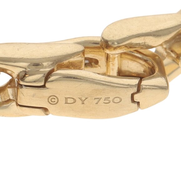 David Yurman Size L Men's Fluted Chain Bracelet 9" - Yellow Gold 18k - Picture 5 of 7